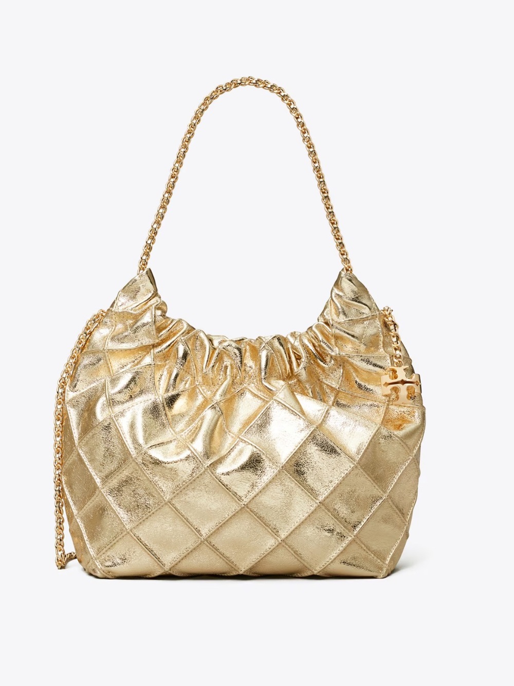 Tory Burch Metallic Gold Quilted Mini Shoulder Bag